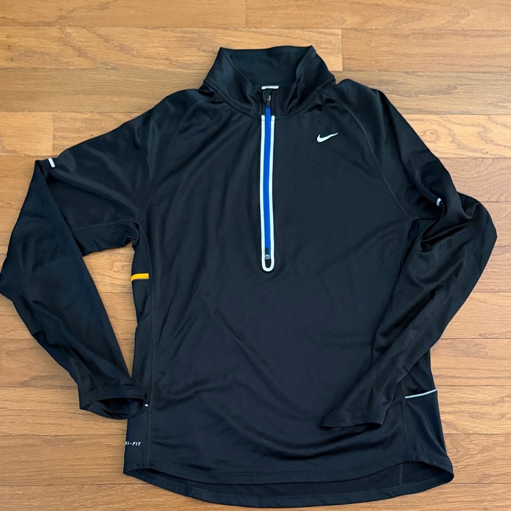 Nike Dri-Fit Black Running quarter zip with reflectivity